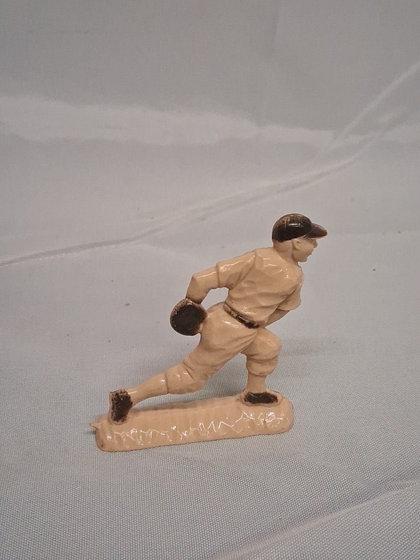 Vintage Baseball Players Cake Topper Pitcher Catcher Man Single 2" Plastic Toy gallery