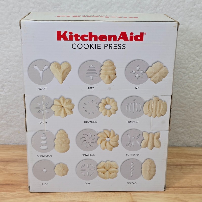 KitchenAid Gourmet Cookie Press Set Stainless Steel/ Black 12 Discs 681041 gallery