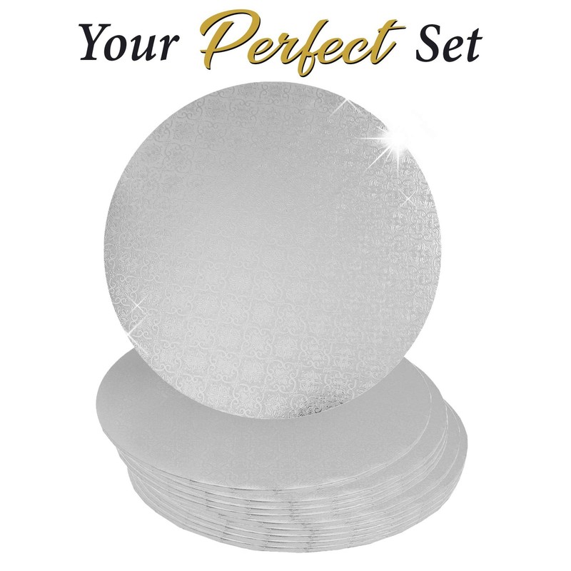 O'CREME Silver Wraparound Cake Pastry Round Drum Board 1/4 Inch Thick, 12 Inc... gallery