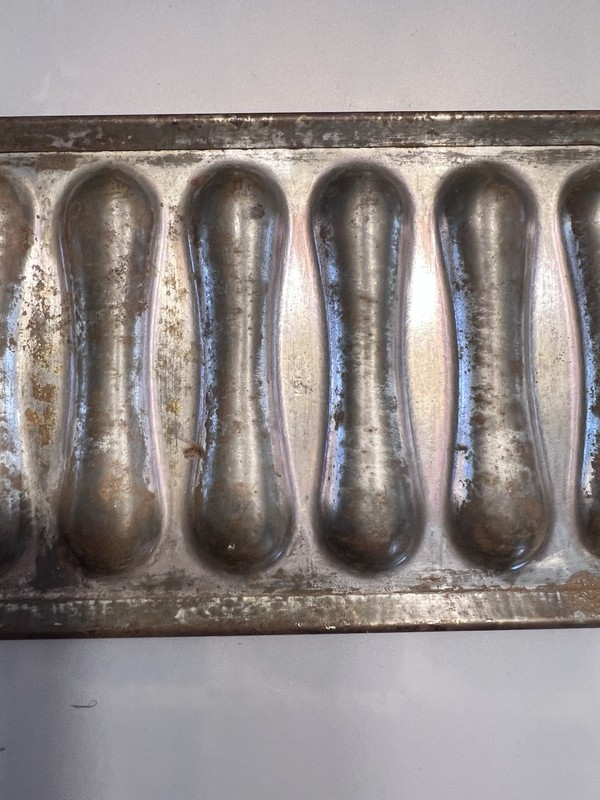 Cigar Shaped Chocolate or Candy Mold 10 Bars Metal Made in France gallery