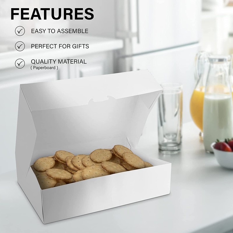 MT Products 14" x 10" x 3.5" White Donut Boxes/Bakery Boxes - Pack of 15 gallery