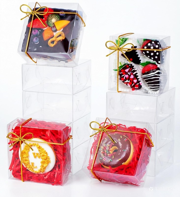 25Pack 5x5x2Inches Clear Bakery Boxes Chocolate Covered Strawberry Boxes for …