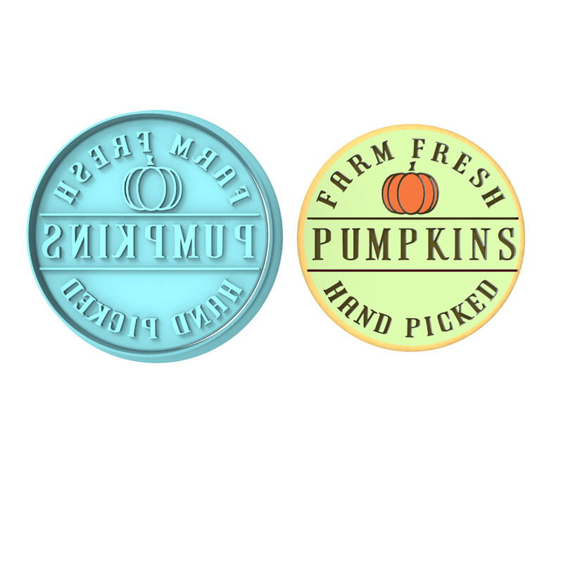 Farm Fresh Pumpkins Cookie Cutter & Stamp #1 | Autumn October Patch Pumpkin Love
