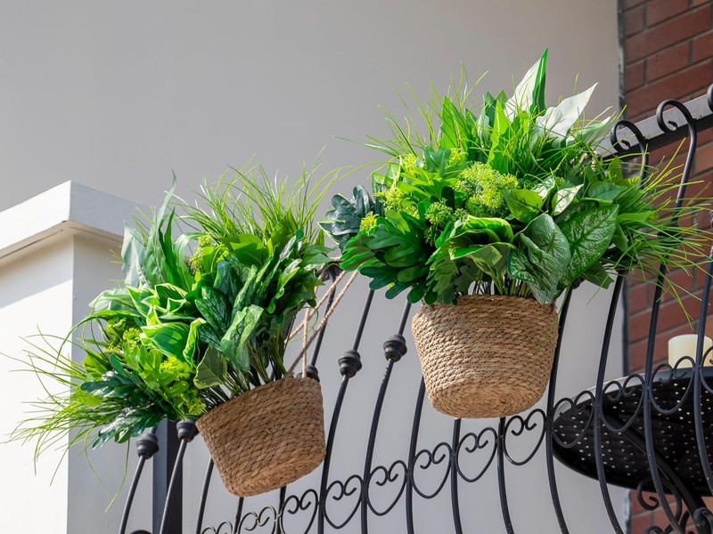 Green Moon 18PCS Artificial Plants Outdoor, Faux Greenery Stems Outside gallery