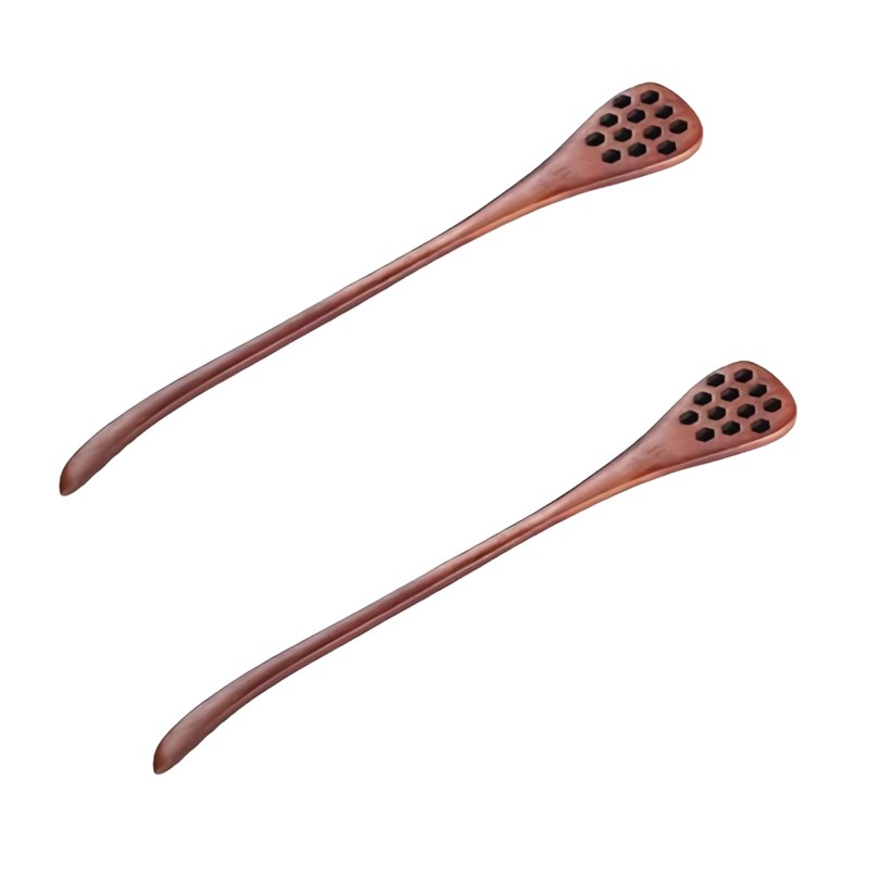 2Pcs Brown Honey Dippers, Handmade Spoon Stirrer, Long Handle Honey Dipper Mi…