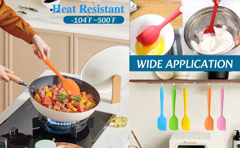8 Pieces Silicone Spatulas,8.5 inch Non-sti with Stainl Steel Core gallery