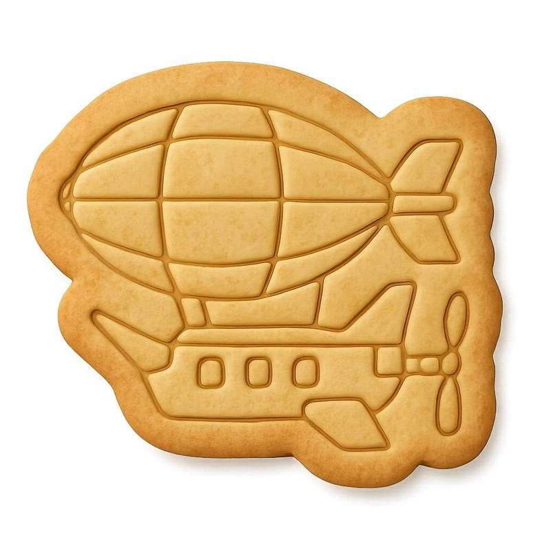 Antique Sky Cruiser Cookie Cutter & Stamp, Fondant & Clay Cutter – 4×3.6″