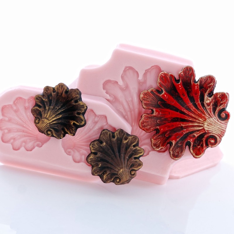 Shell Scroll Work Silicone Mold Food Safe Craft Resin Jewelry Polymer Clay (274) gallery