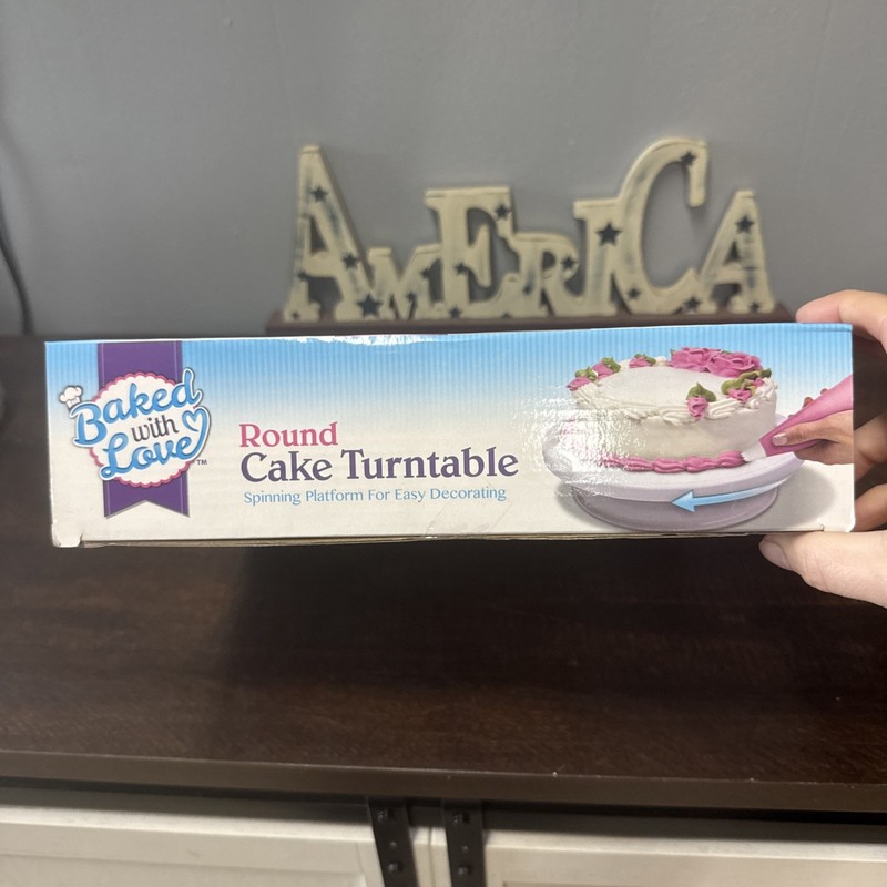 Cake Decorating Round Turntable 10" Cake Spinning Easy Decorating Baked W/ Love gallery