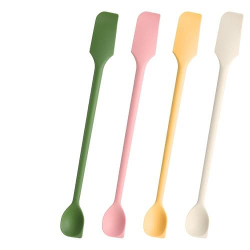 4Pcs Mini Silicone Spatula Set, Long Dual-Ended Small Silicone Spatula, 10