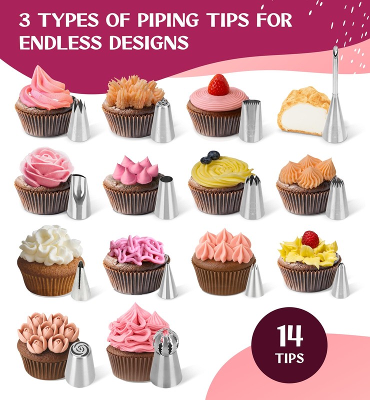 Cake Accessory Set with Premium Piping Nozzles & Piping Bag, Rotating Cake Pl... gallery