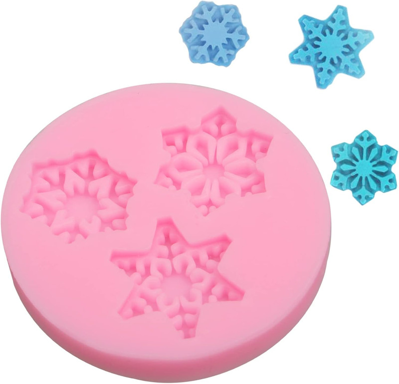 Christmas Snowflake Silicone Molds 5 Pcs, Christmas Snow Chocolate Fondant Mold gallery