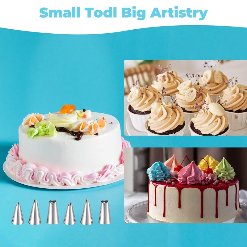Piping Bags and Tips, Reusable Cake Decorating Supplies with 2 Piping Bags & ... gallery