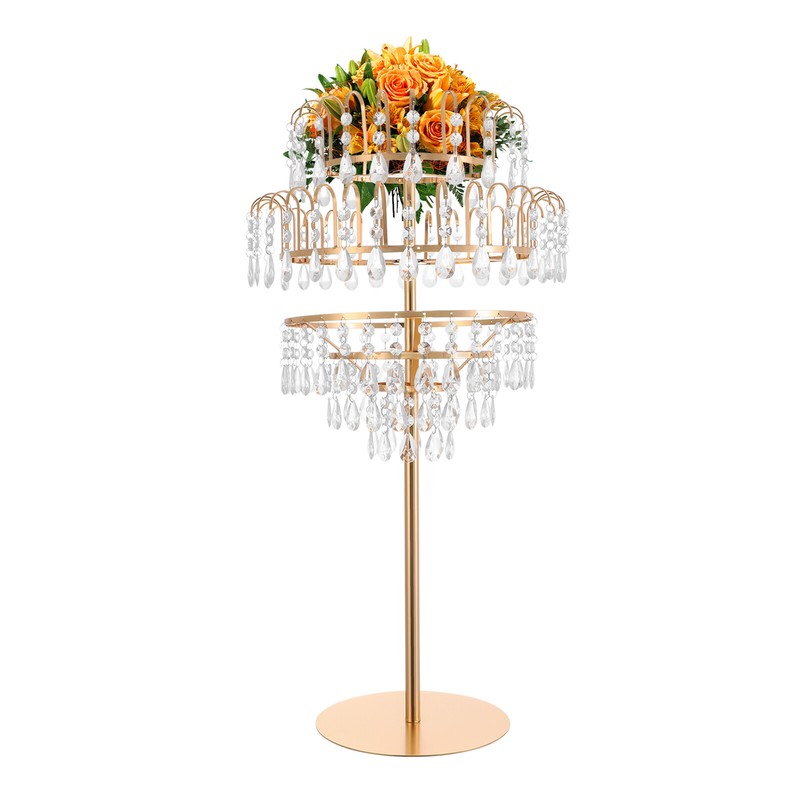 5-Tier Crystal Flower Stand 75cm Gold Clear Iron Acrylic Wedding Centerpiece gallery