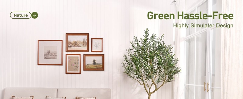 Artificial Olive Tree 7ft, Tall Faux Olive Trees with Planter, gallery