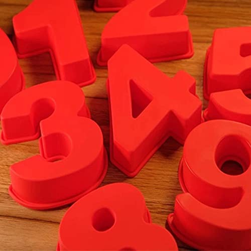 Small 9 pieces Silicone Number Cake Molds Jelly Chocolate Moulds Candy 4inch gallery