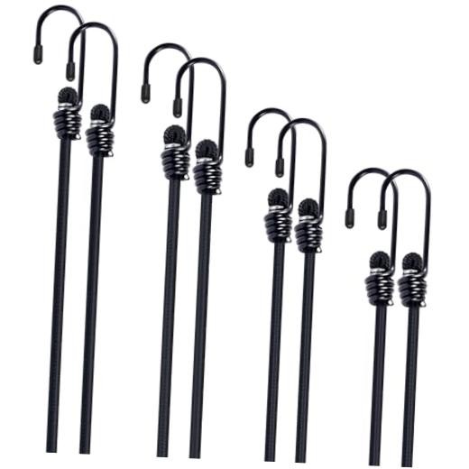 Bungee Cords with Hooks 8 Pack Bungee Cord Includes 12 inches, 18 inches, 24