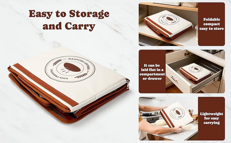 Bread Proofing Box with Temperature Control & Timer, Foldable Dough gallery