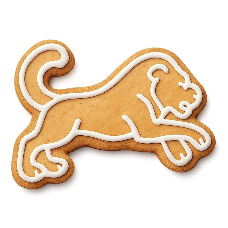 Pouncing Lion Cookie Cutter & Stamp - 4x2.3 Fun Kitchen Baking gallery