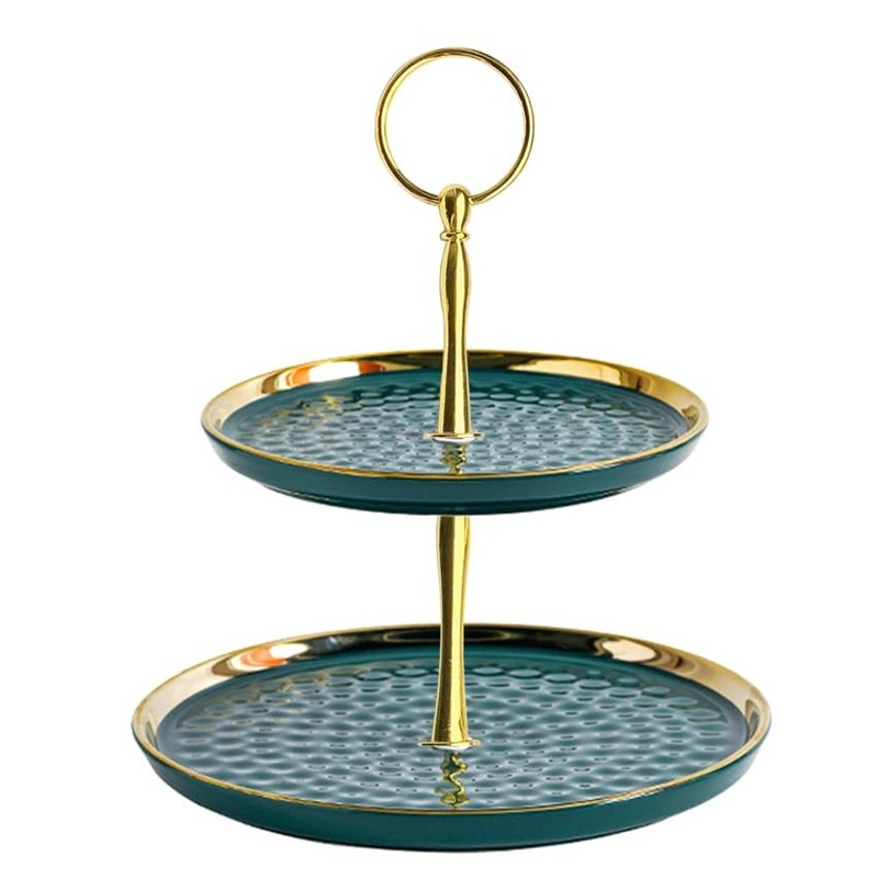4 PCS 13.5 Inch 3Tier Gold Round Metal Cake Tray Stand Handle Center Rod gallery