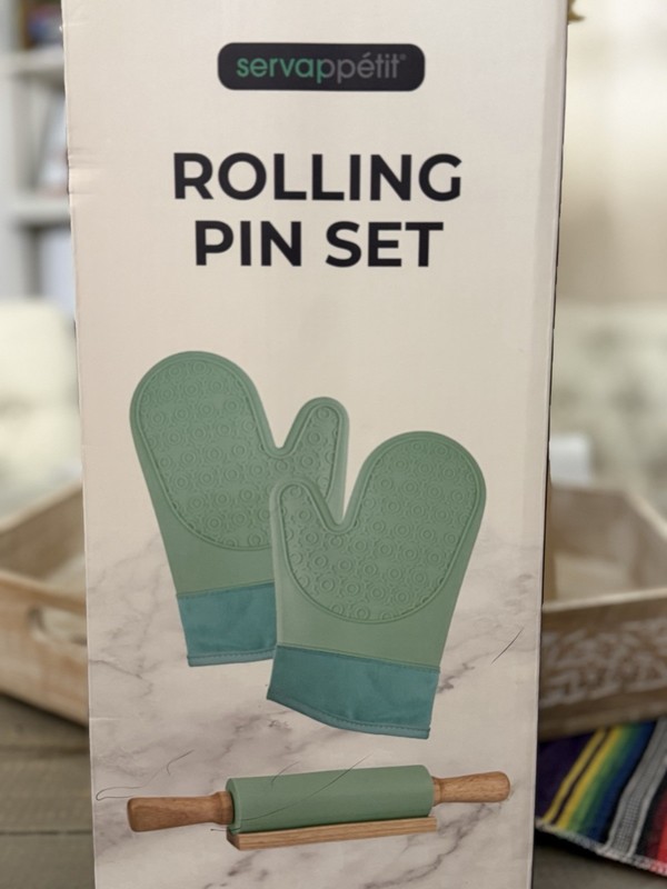 NEW Servappetit Rolling Pin Set Mint Green Brand Non Stick 4PC made USA gallery
