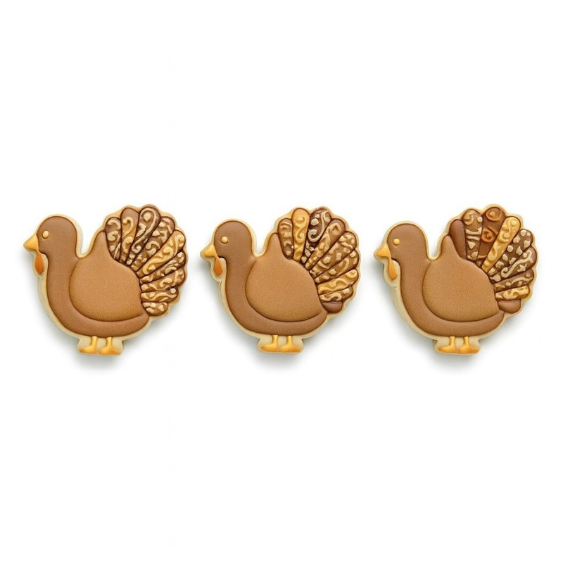 1 Dozen (12) Mini Turkey Cookie Cutters 12 Party Favors Metal Made in the USA gallery