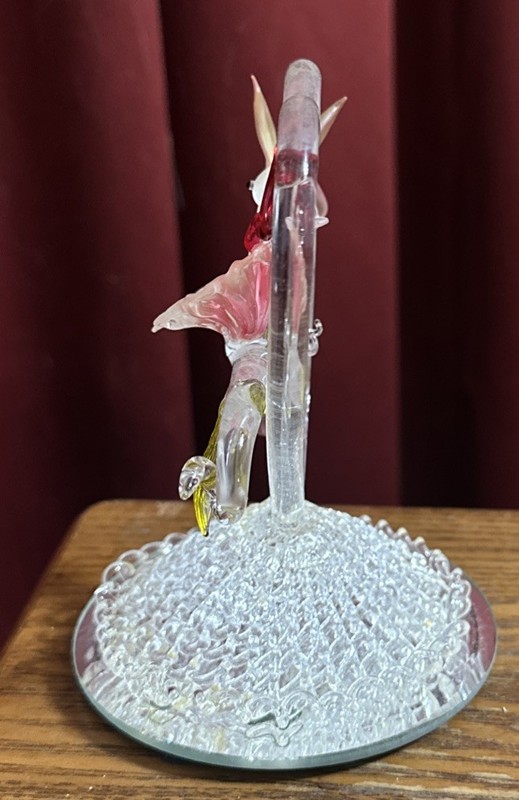 Valentine Day gift for her. Beautiful Glass Heart & A Hummingbird & Flower. NIB gallery