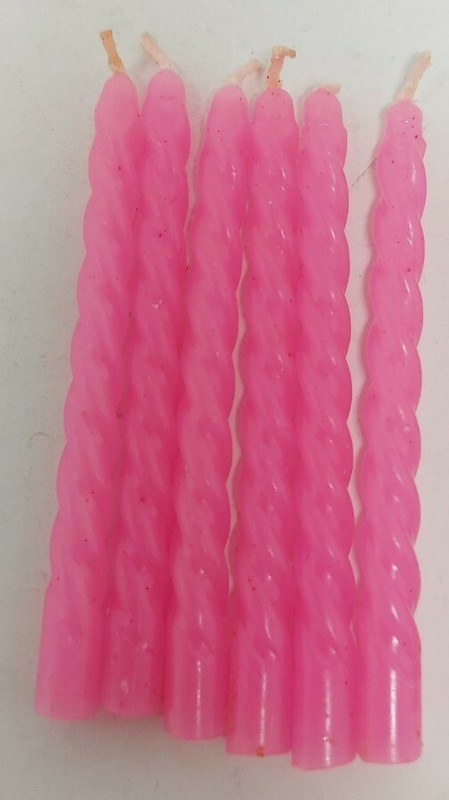 VTG Party Time Dripless Pink Birthday Cake Candles (17) Made in Japan w Box Prop gallery