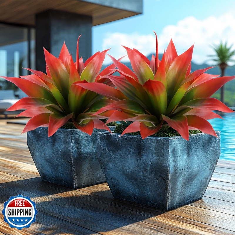 Enalgre Artificial Agave 22 Faux Agave Fake Greenery Outdoor Artificial Plant