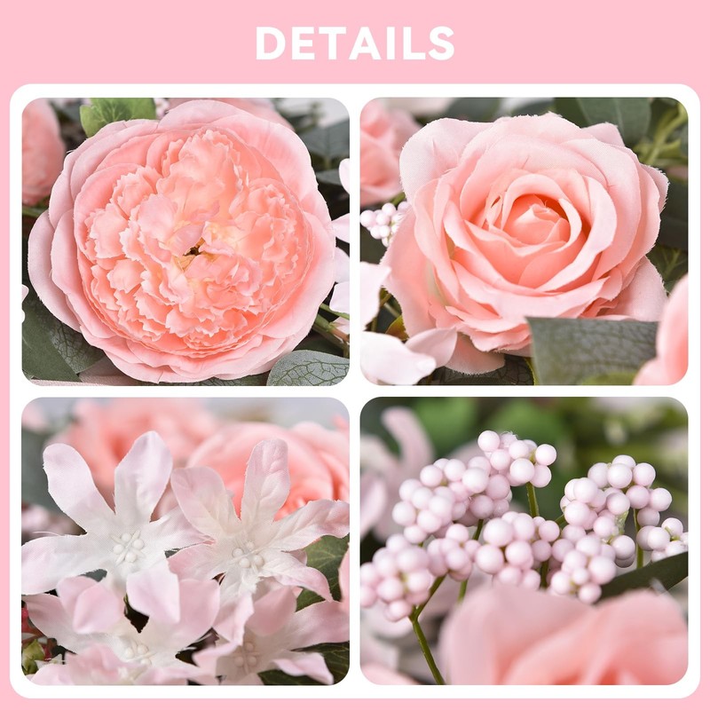 Lvydec 2 Pack Artificial Peony - 6Ft Silk Peony Vine Willow Leaves And gallery