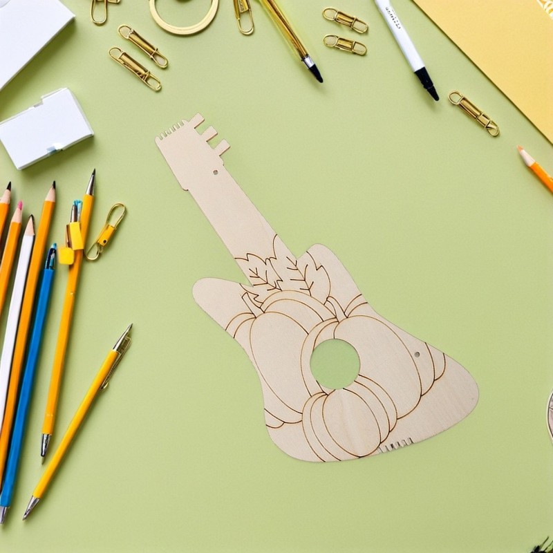 8 Pcs Birthday Party Wood Ornaments Guitar Cutout Beginner for Kids gallery