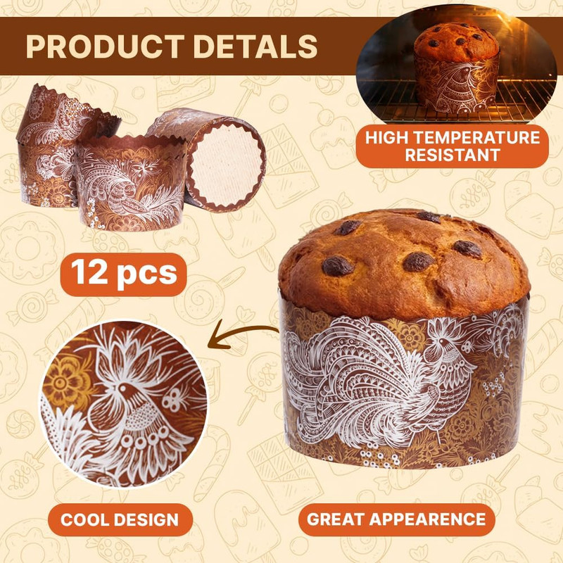 15 Oz Easter Bread Paper Mold Paska Kulich Pascha 12 Pcs - Easter Bread Forms Pa gallery