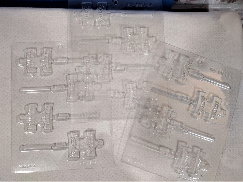 Autism Puzzle Shape Sucker Lollipop Chocolate Candy Mold (3 pc) gallery