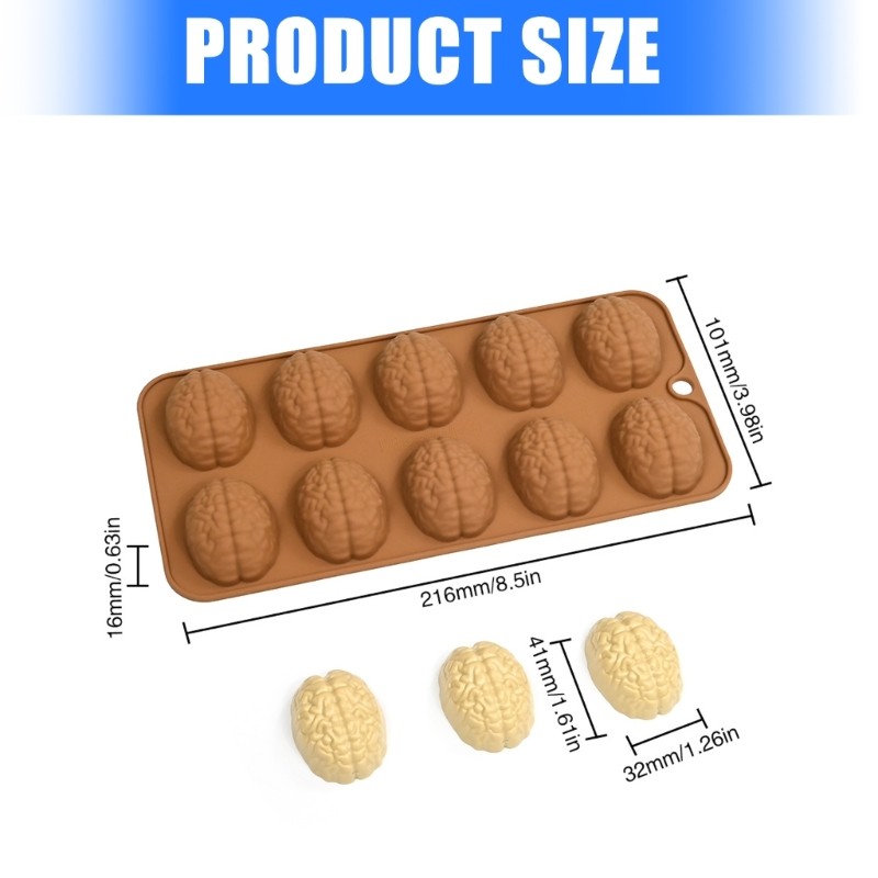 2Pcs Brains Silicone Molds Baking Tool for Making Cake, Chocolate, Candy gallery