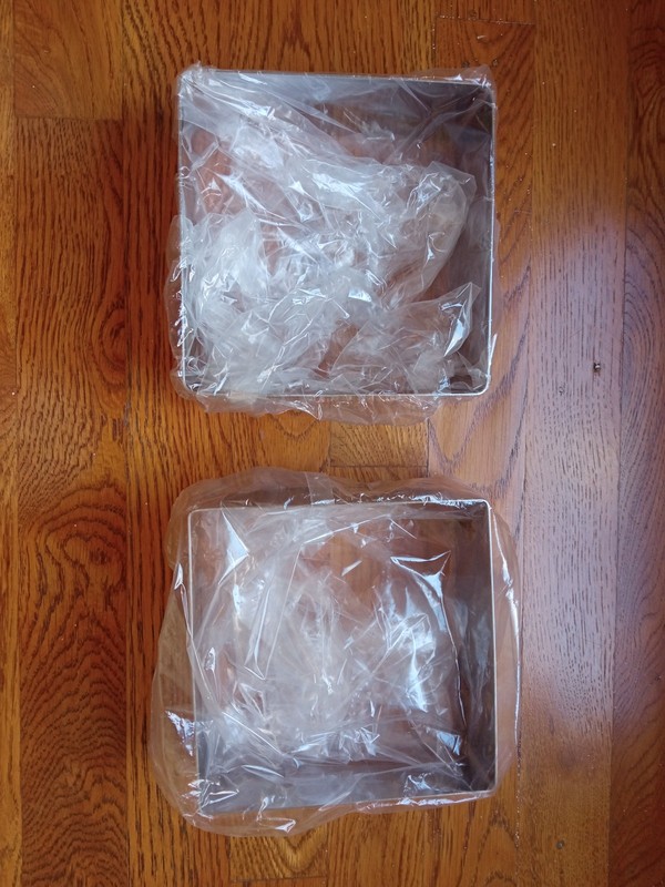 Two NEW 6″ Square Mousse Mold Stainless Steels