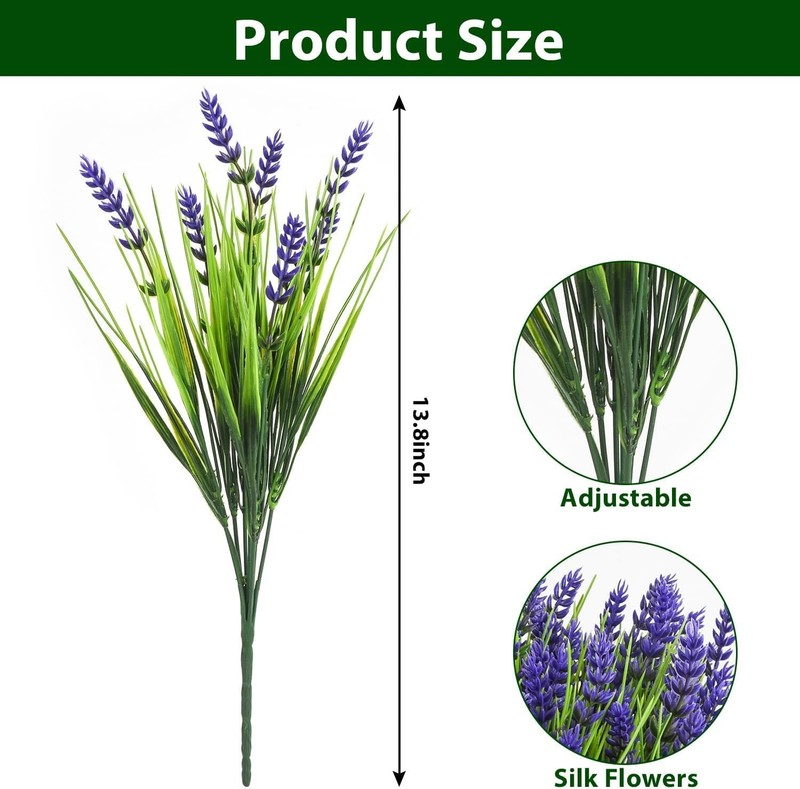 Trytuny Artificial Plants Outdoor 20Pcs Lavender Artificial Flowersfake Plants gallery
