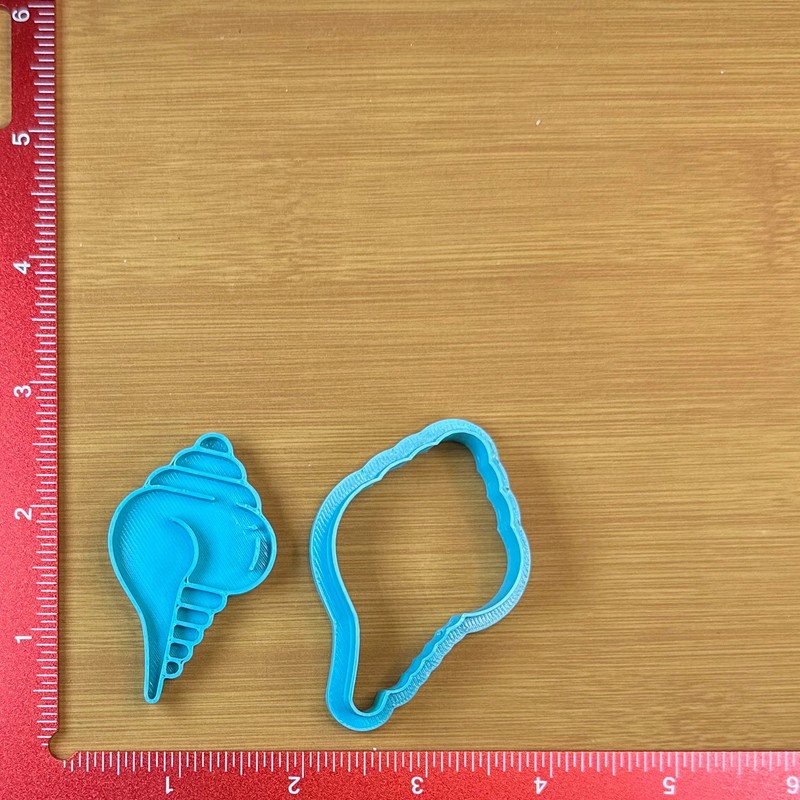 Sea Shell - Custom 3D Printed Cookie Cutter + Stamp Combo gallery