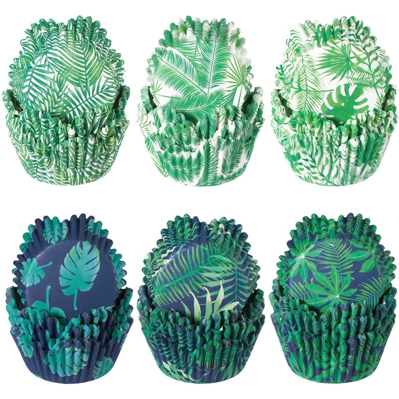 600 Count Tropical Hawaiian Themed Cupcake Liners Palm Leaf Cupcake Baking Cu...