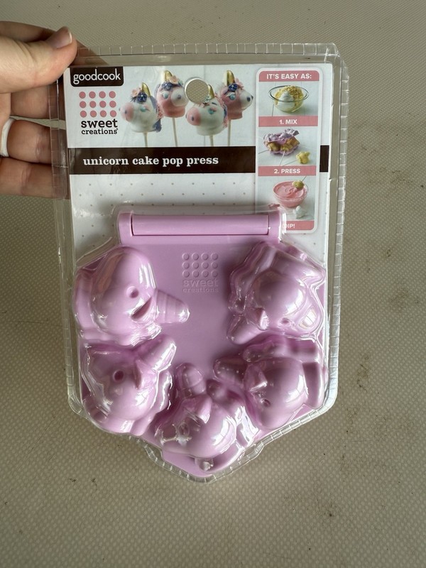 SWEET CREATIONS Unicorn Cake Pop Press, 5 Cavity Shaped Mini Cake Mold NEW
