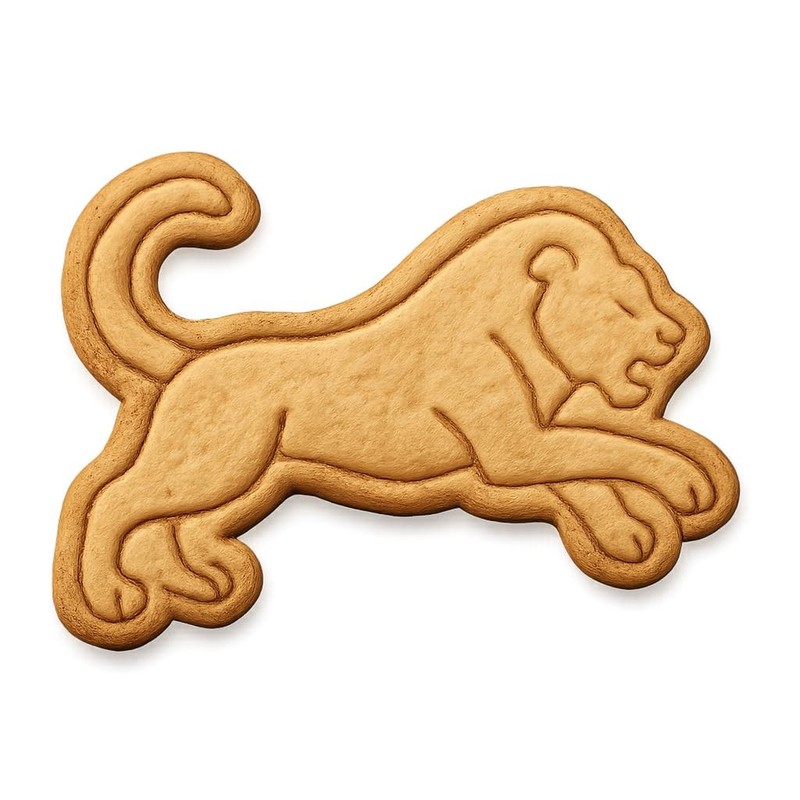 Pouncing Lion Cookie Cutter & Stamp - 4x2.3 Fun Kitchen Baking gallery