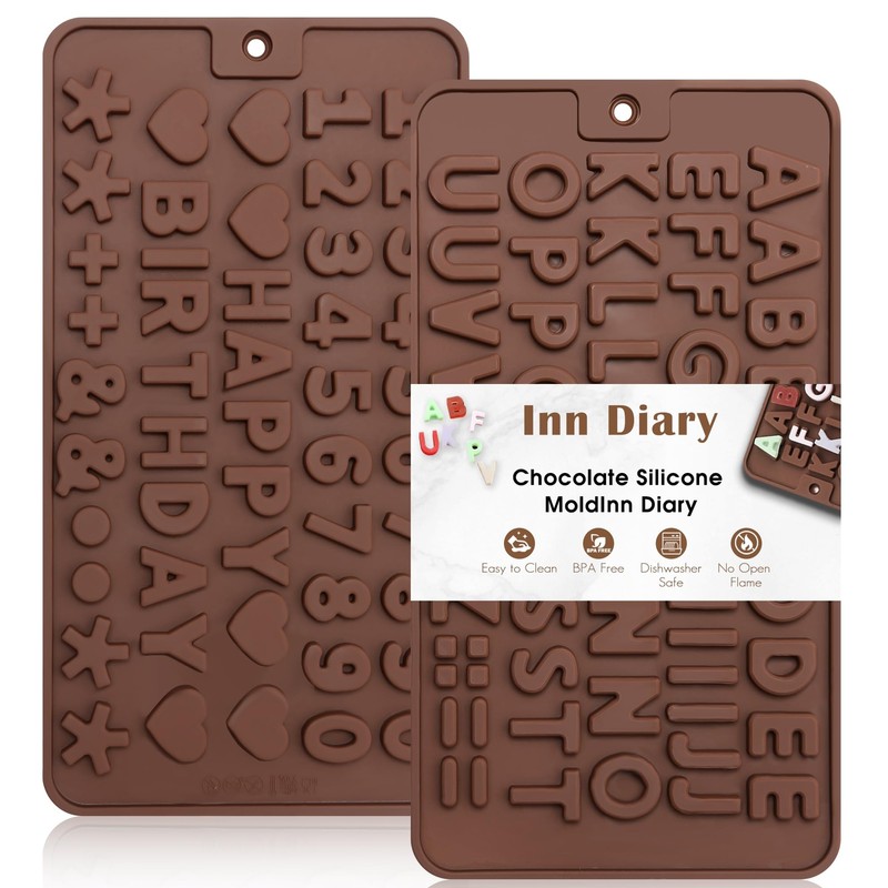 2pcs Silicone Letter Number Molds Happy Birthday Chocolate Cake Decorations