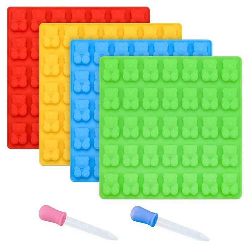 CAKETIME Gummy Bear Molds Candy Molds – 1″ Gummy Molds Bear Large Chocolate M…