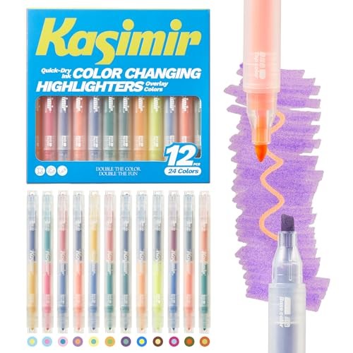 Dual Tip Highlighters Coloring Changing Markers - No Bleed Bible 24 Colors gallery