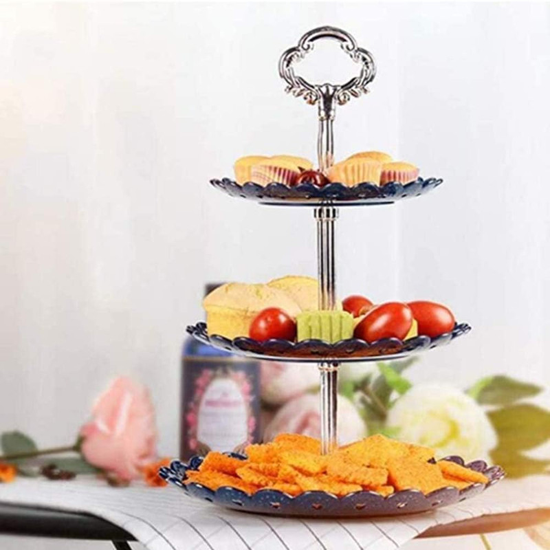 4 Sets of 3 Tier Cake Plate Stand Handle Hardware, Cake Fruit Food Plate Stand H gallery