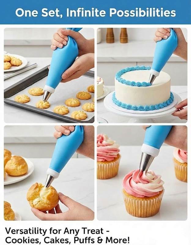 Piping Bags and Tips Set, 120 Pcs Cake Decorating Kit with 100 Disposable Piping gallery