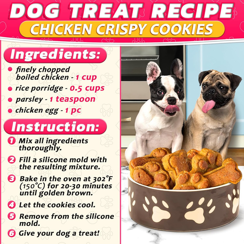 2 Pcs Dog Treat Molds Silicone – Frozen Dog Treat Molds for Baking and Freezing gallery
