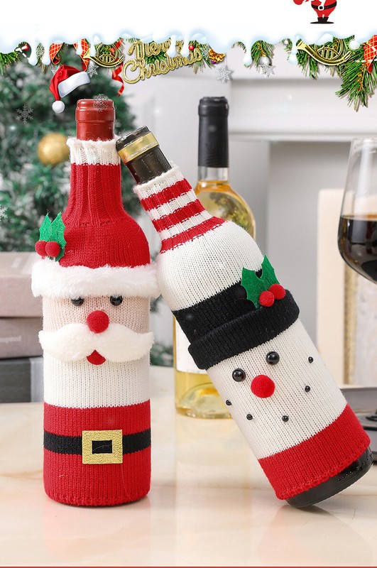 Christmas Decoration Magenta Bottle Set Knitting Set Holiday Arrangement gallery