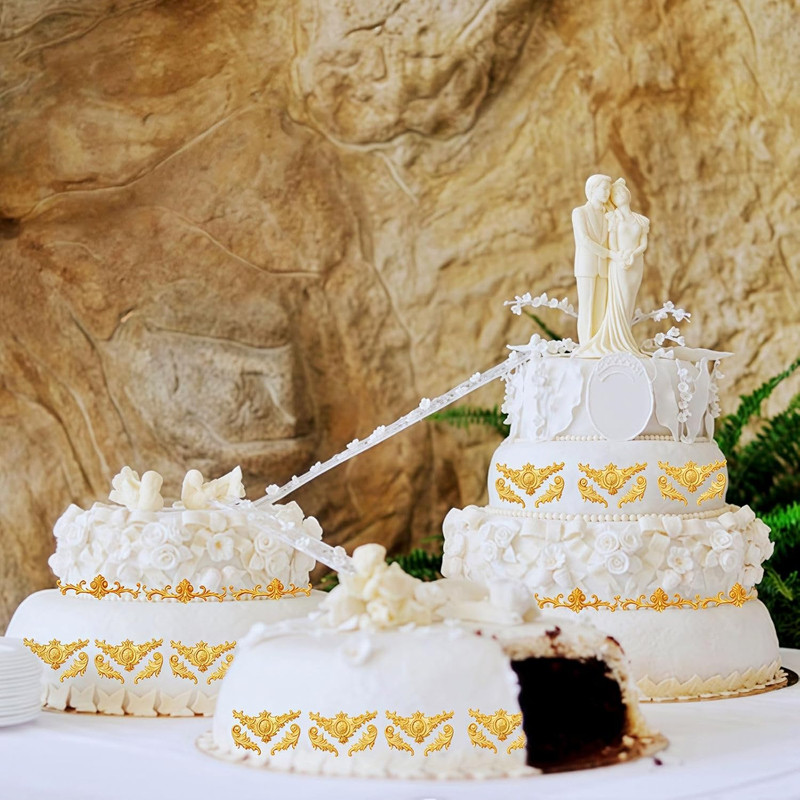 3PCS Baroque Scroll Molds Silicone Border Fondant Mold for for Wedding Birthday gallery