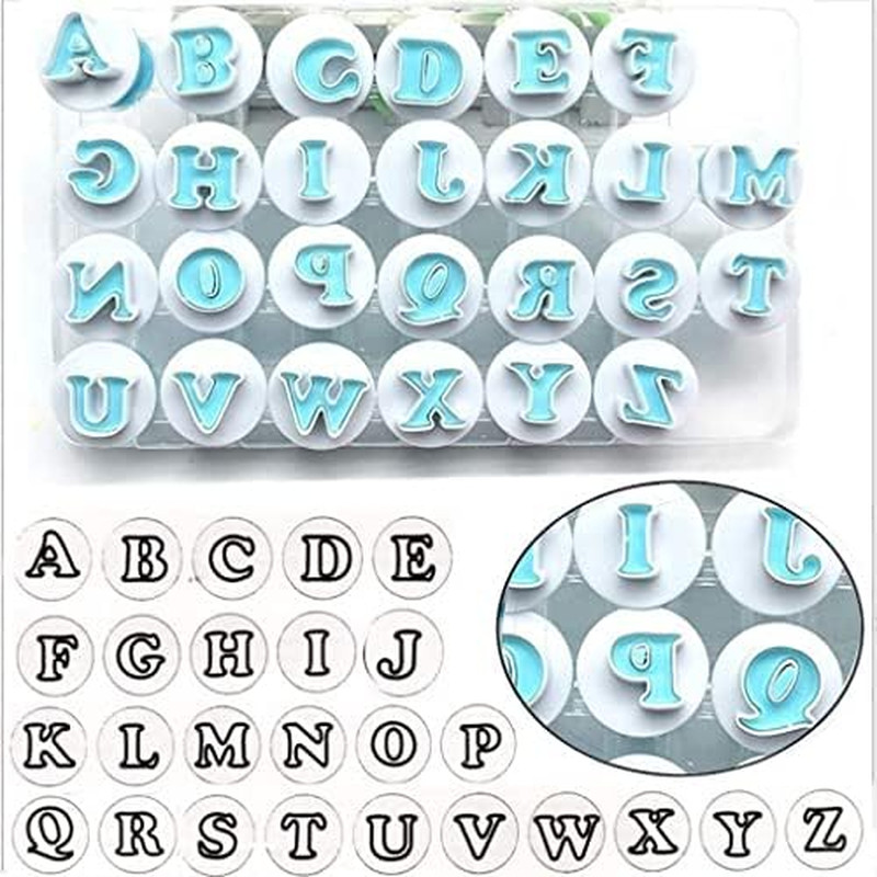 26PCS/Set Cookie Stamp Impress Cookie Cutters Alphabet Letter and Number Cake... gallery