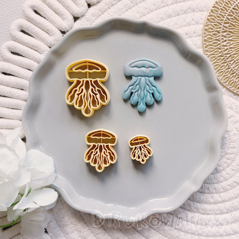 Jellyfish Animal Cartoon Sea Ocean Polymer Clay Cutter For Earring Jewelry